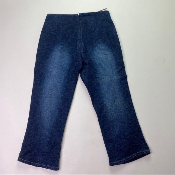 Vintage Rave R4R Denim Capri Blue Jeans Distress - Picture 2 of 16